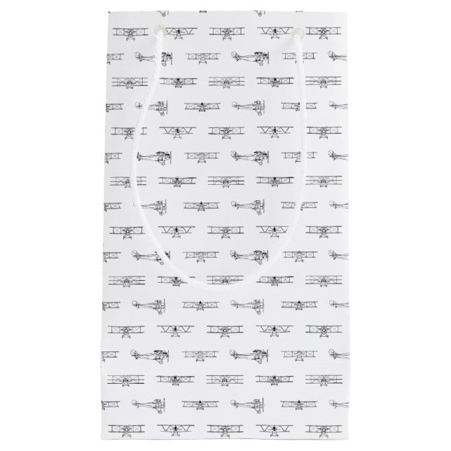 Antique Aeroplanes Aviation Art CUSTOM COLOR Small Gift Bag (Front)