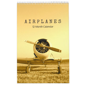 Antique Aeroplanes Biplanes 12-Month Calendar