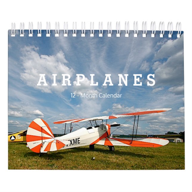Antique Aeroplanes Biplanes 12-Month Small  Calendar (Cover)