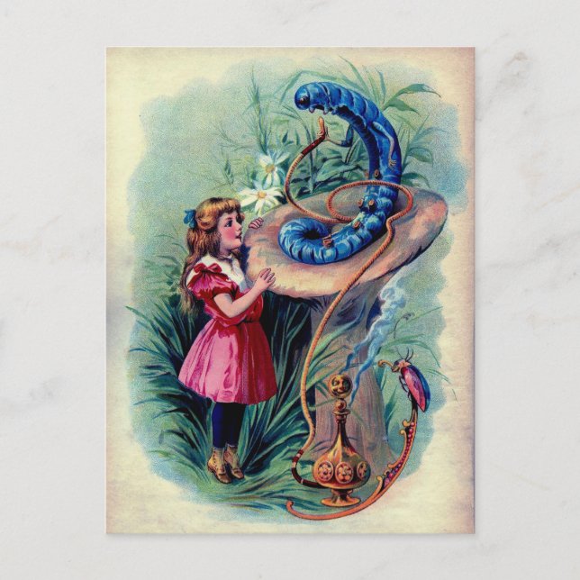 Antique Alice in Wonderland Colour illustration Postcard (Front)