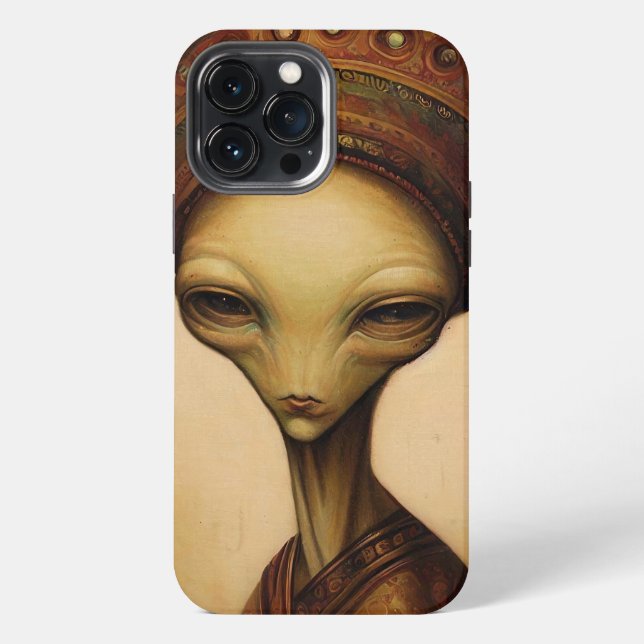 Antique Alien Portrait  iPhone Case (Back)