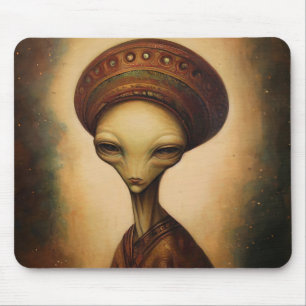 Antique Alien Portrait Mouse Mat