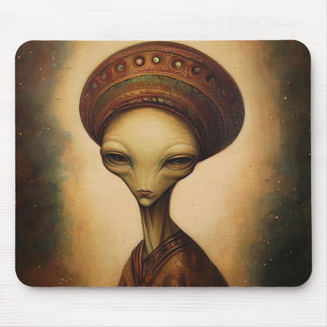 Antique Alien Portrait  Mouse Mat (Front)