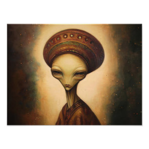 Antique Alien Portrait Photo Print