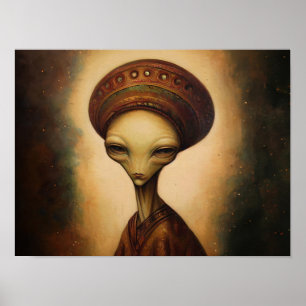 Antique Alien Portrait  Poster