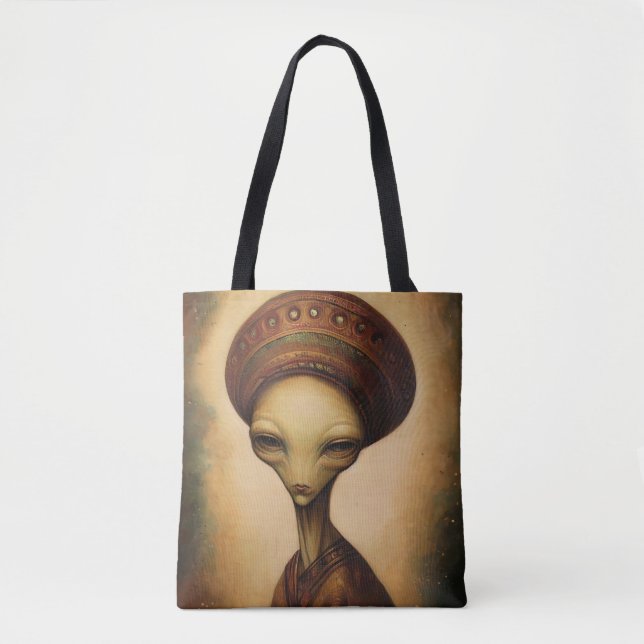 Antique Alien Portrait  Tote Bag (Front)