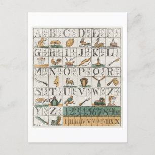 Antique Alphabet Flash Card Postcard