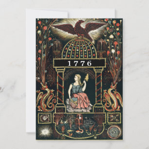 Antique American Fire Works ad July 4th Card