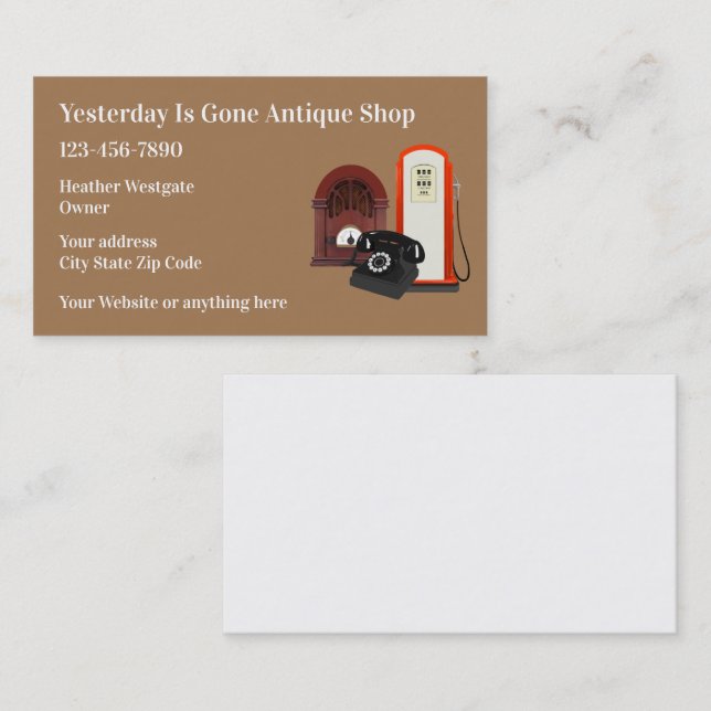 Antique And Collectibles Business Card (Front/Back)