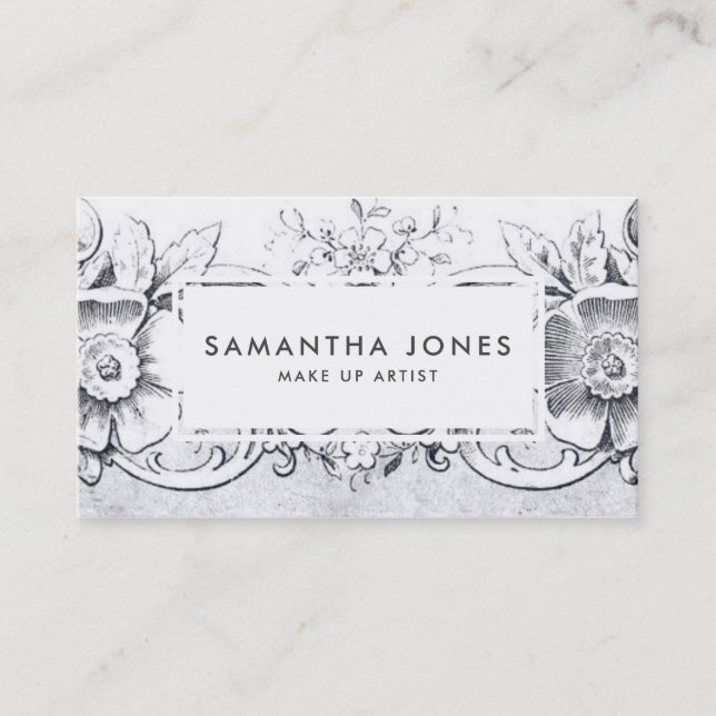 Antique Angel Cherub Flower Make Up Artist Business Card (Front)