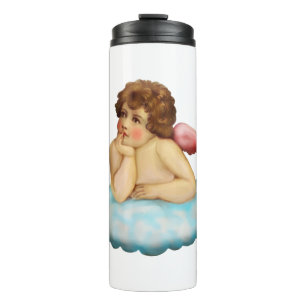 antique angel cherub thermal tumbler