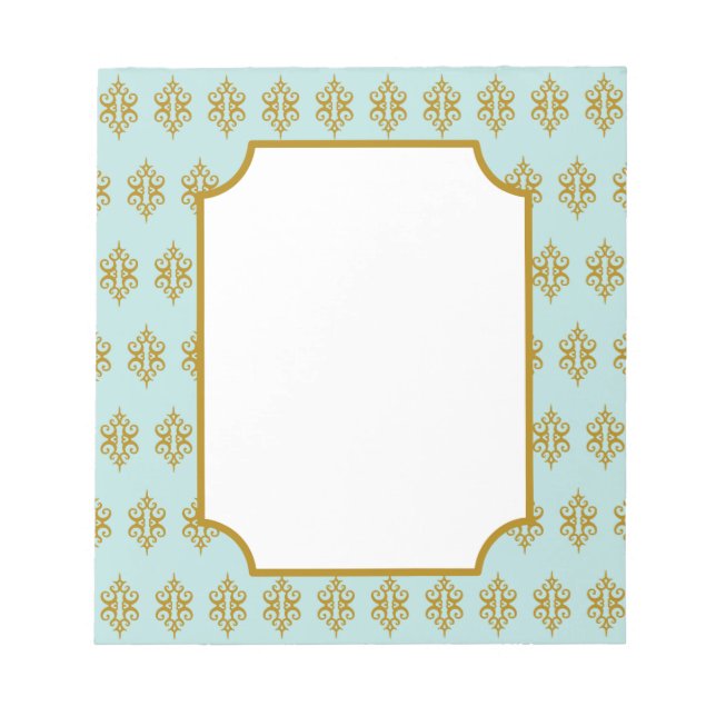 Antique Aqua Lace Notepad (Front)