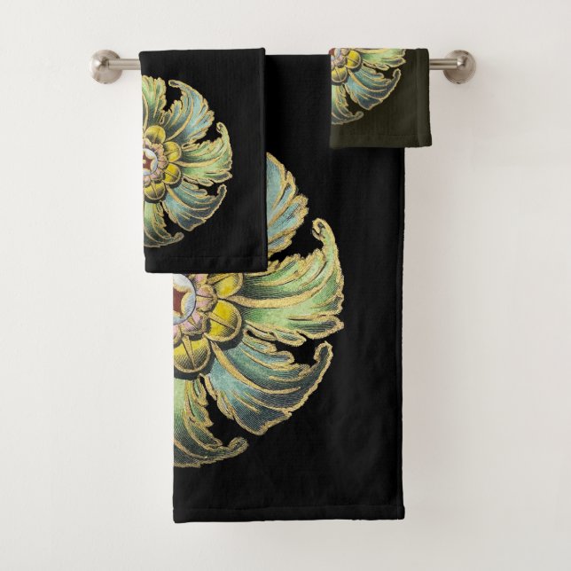 Antique Architectural Rosette No. 1 Bath Towel Set (Insitu)