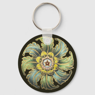 Antique Architectural Rosette No. 1 Key Ring