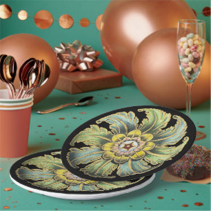 Antique Architectural Rosette No. 1 Paper Plate