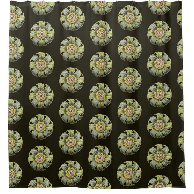 Antique Architectural Rosette No. 1 Shower Curtain (Front)