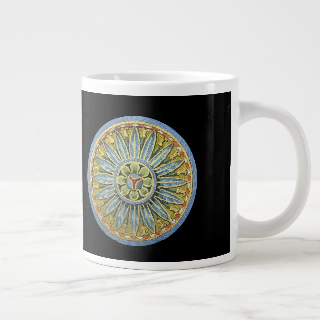 Antique Architectural Rosette No. 2 Large Coffee Mug (Right)