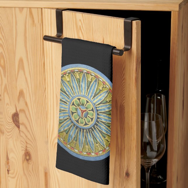 Antique Architectural Rosette No. 2 Tea Towel (Thirds Fold)