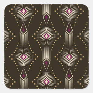 Antique Art Deco Geometric Ornament Square Sticker