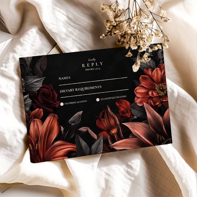 Antique  Art Nouveau Floral Wedding RSVP Card (Creator Uploaded)