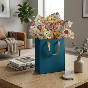 Antique Art Nouveau Style Fine Art Floral Painting Tissue Paper