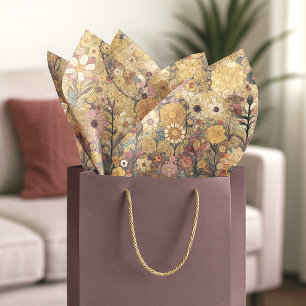 Antique Art Nouveau Style Fine Art Floral Painting Tissue Paper