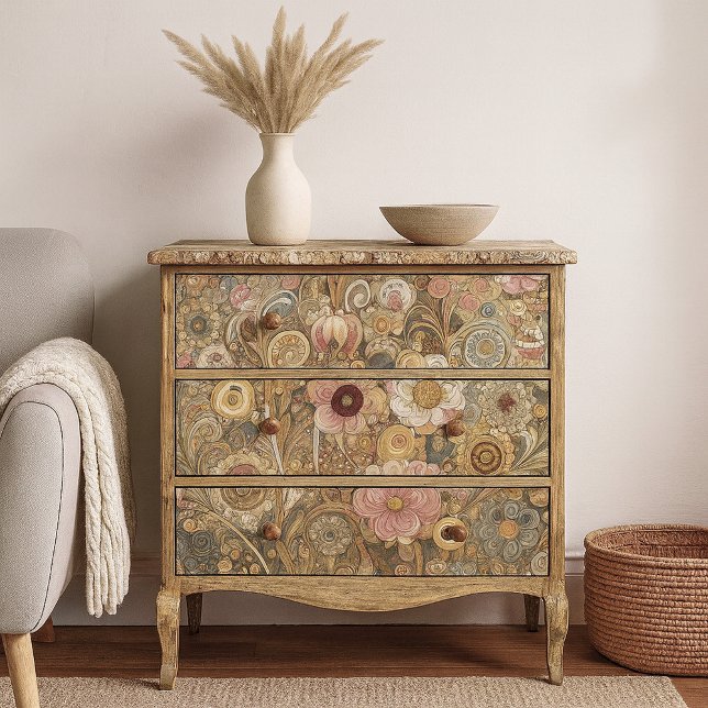 Antique Art Nouveau Style Fine Art Floral Painting Tissue Paper (Creator Uploaded)