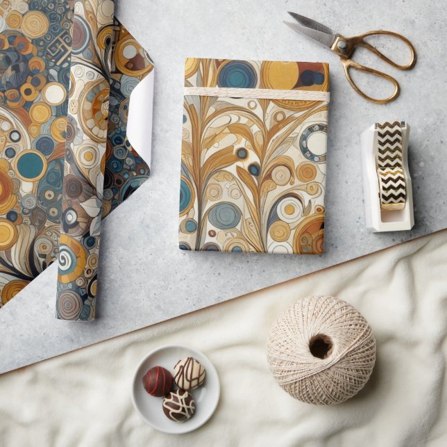 Antique Art Nouveau Style Fine Art Floral Painting Wrapping Paper (Crafts)