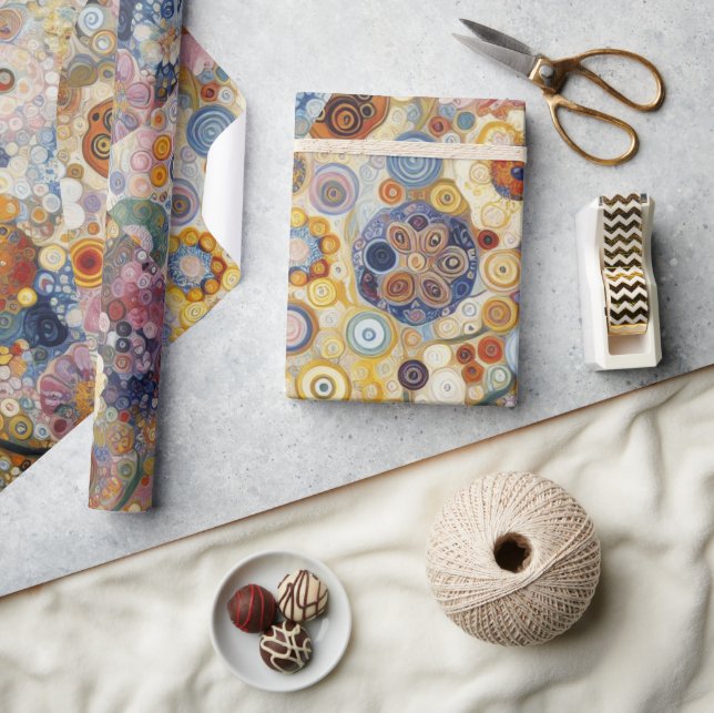 Antique Art Nouveau Style Fine Art Floral Painting Wrapping Paper (Crafts)