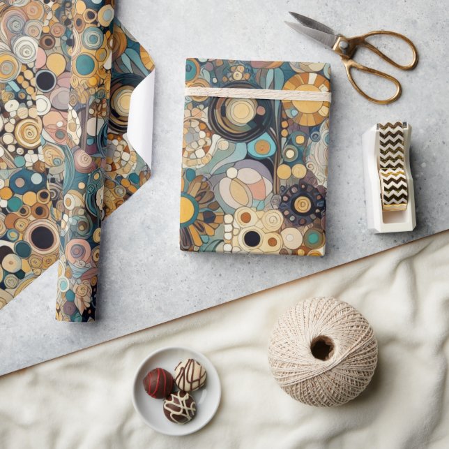 Antique Art Nouveau Style Fine Art Floral Painting Wrapping Paper (Crafts)