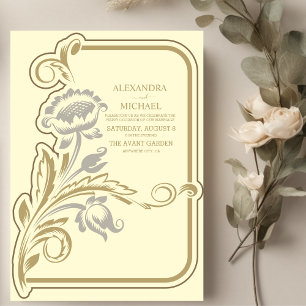 Antique Art Nouveau Wedding Invitation