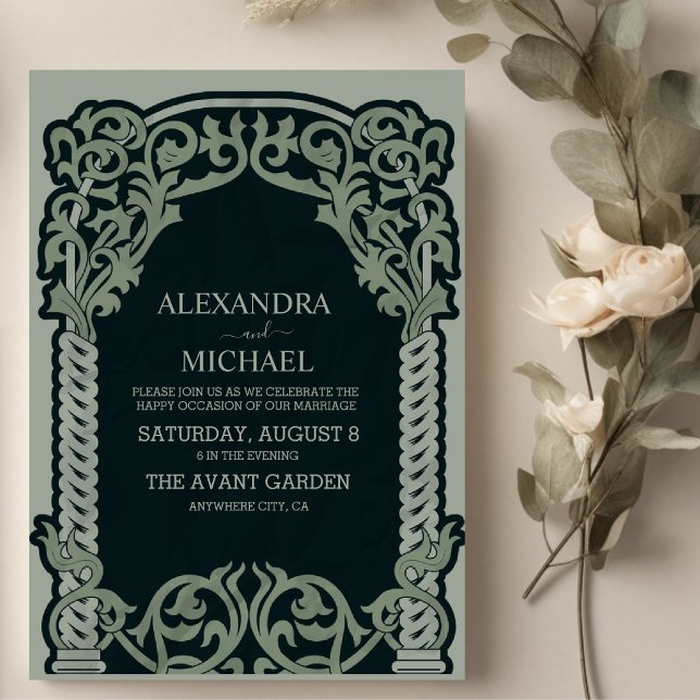 Antique  Art Nouveau Wedding Invitation (Creator Uploaded)