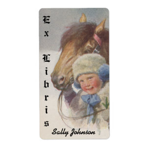 Antique Art Pony Child Bookplates bookplate labels