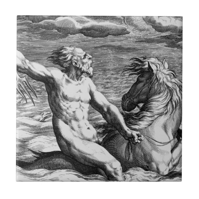 Antique art poseidon fantasy tile (Front)