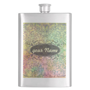 Antique ARTs Ornament Pattern for your Design Hip Flask