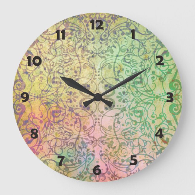 Antique ARTs Ornament Pattern for your Design Large Clock (Front)