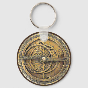 Antique Astrolabe 2 Key Ring