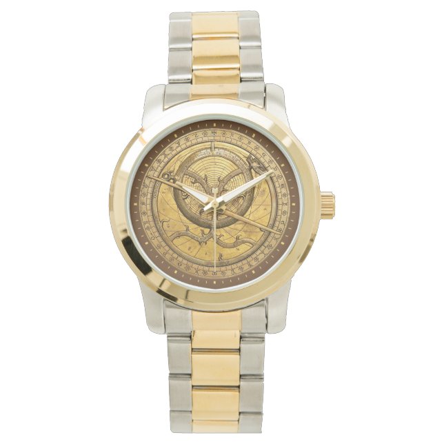Antique Astrolabe Two-Tone Watch (Front)