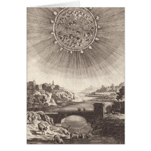 Antique Astronomy Sky with Sun by Allain Mallet