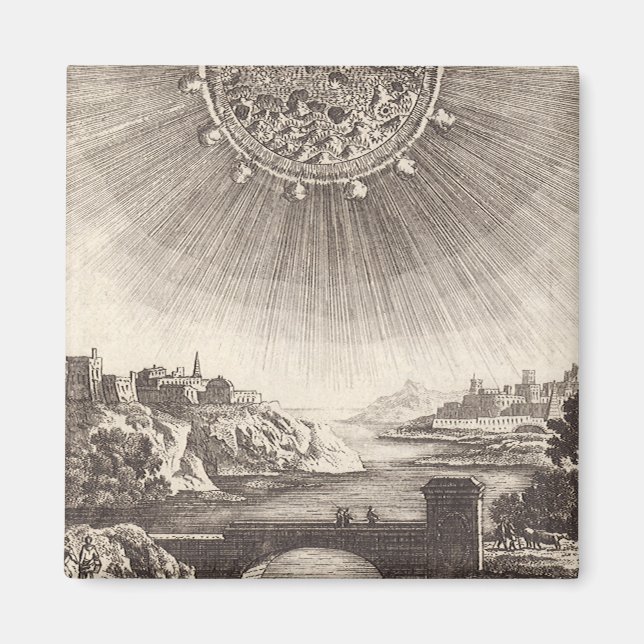 Antique Astronomy Sky with Sun by Allain Mallet Magnet (Front)