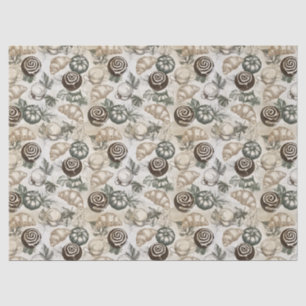 Antique Autumn Pumpkins and Pastries – Monochrome Tissue Paper