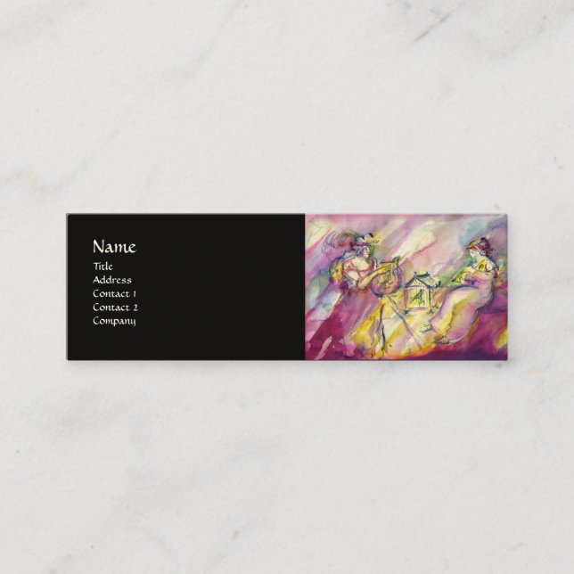 ANTIQUE BACCHANAL SCENE WITH MUSIC MINI BUSINESS CARD (Front)