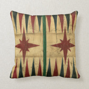 Antique Backgammon Game Board by Ethan Harper Cushion