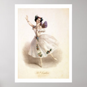 Antique Ballerina Print Marie Taglioni Poster