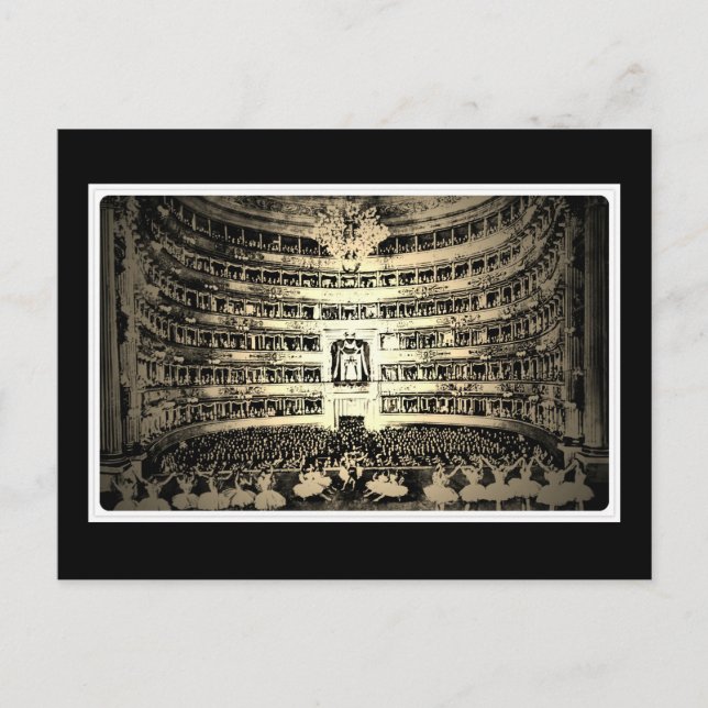 Antique ballet Scala Milan black and white photo Postcard (Front)