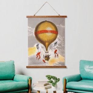 Antique Balloon labeled "H. Lachambre", 1880 Hanging Tapestry