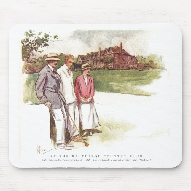 Antique Baltusrol Country Club Cartoon Mouse Mat (Front)