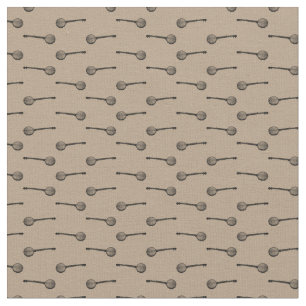 Antique Banjos Vintage Music Art CUSTOM BG COLOR Fabric