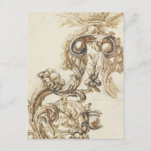 Antique baroque moulding postcard