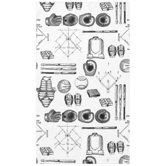 antique baseball equipment sports vintage tablecloth